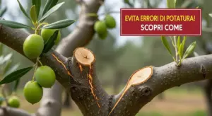 Ramo di ulivo potato con tagli freschi e olive verdi in crescita